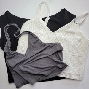 Bundle 3 crop tops - Halter Knit Strappy & Black Top size Medium Women